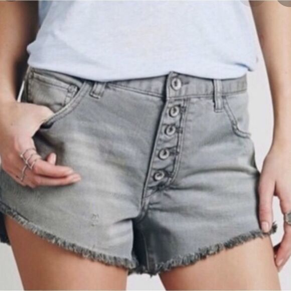 Free People Pants - Free People Rugged Ripped Denim Shark Bite Shorts